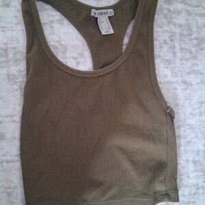 Forever 21 Olive Green Ribbed Tank Top